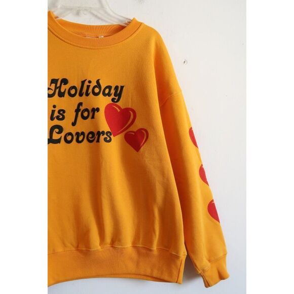 Holiday by Emma Mulholland "Holiday is for Lovers" Yellow Sweatshirt - Size S - Picture 2 of 8